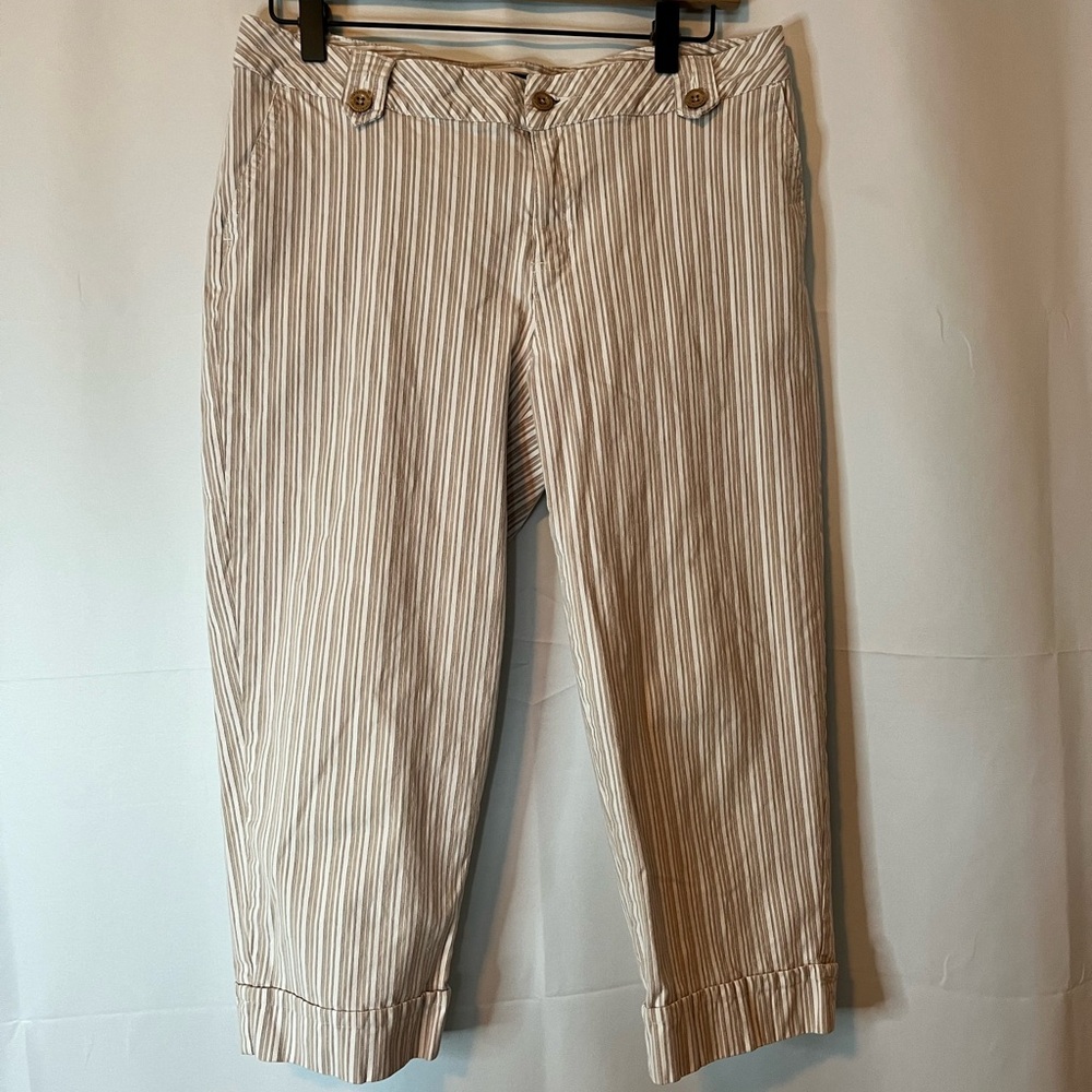 Relativity Beige Striped Capris